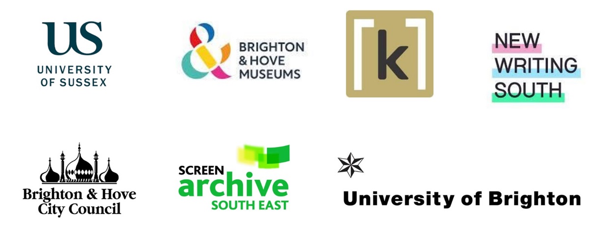 Logos of University of Sussex, The Keep, New Writing South, Brighton and Hove Museums, Brighton and Hove City Council, Screen Archive South East, University of Brighton